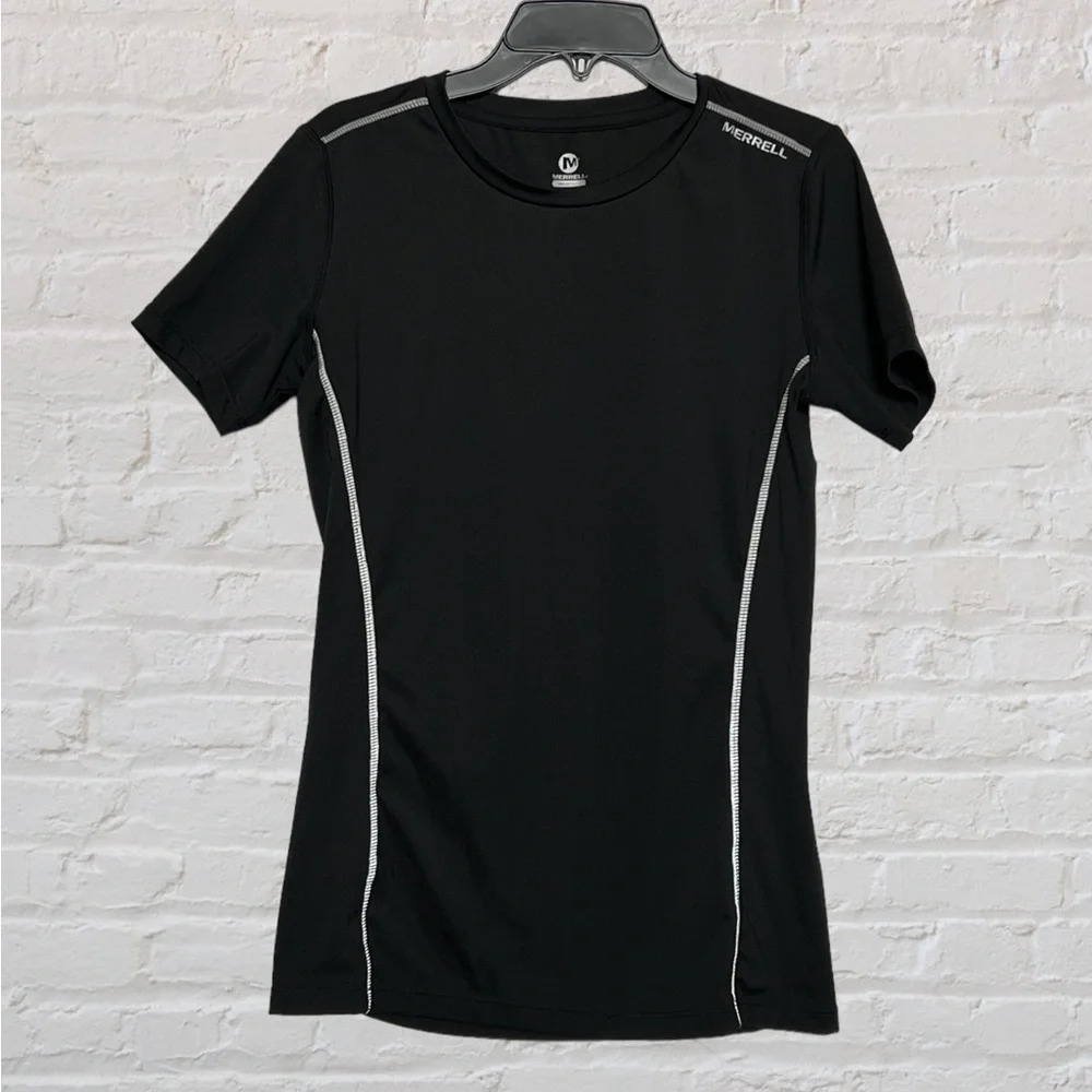 Merrell Select Wick Black Shirt Womens M Base Layer Outdoors Short Sleeve